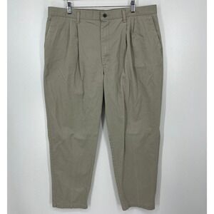 Lee Performance Khakis Mens 40x32 Tan Pleated Front Relaxed Fit Chino Pants
